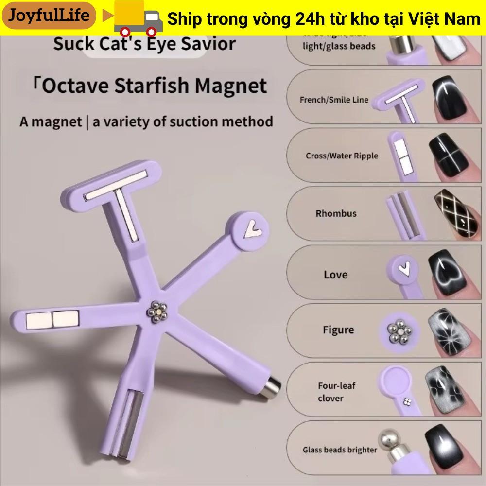 JOYFULLIFE Cat Eye Nail Art Stick, Love 8 trong 1 Cat Eye Magnetic Nail Art Tool, DIY Starfish Moon 