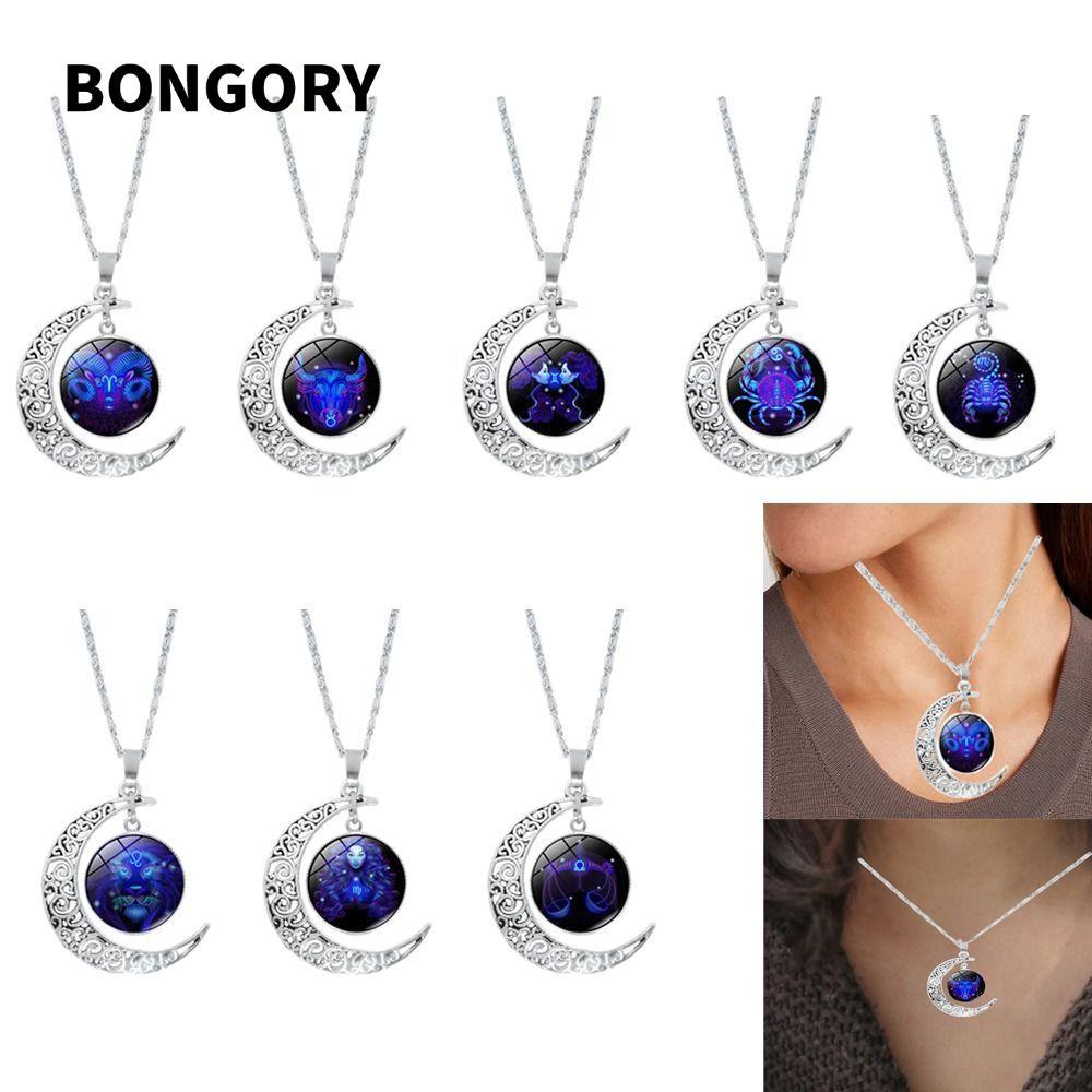 BONGORY 12 Chòm Sao Mặt Trăng Vòng Cổ, Mặt Dây Chuyền Nhân Mã Bọ Cạp Thời Trang 12 Vòng Cổ Cung Hoàn