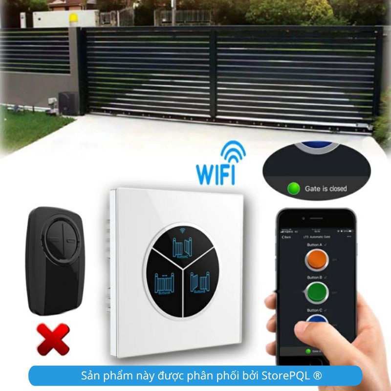 Công tắc mở cổng 2 cánh tự động LT3X điều khiển điện thoại, công tắc cửa cuốn app Tuya/Smartlife cửa