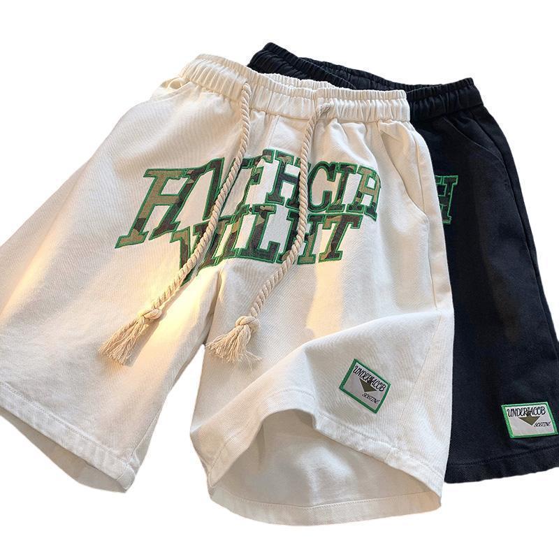 Quần Short Nam 2023 Mỹ Retro Crop Quần Phố Cao Đường Phố Mặc Rời Đi Biển Thể Thao 26510DK