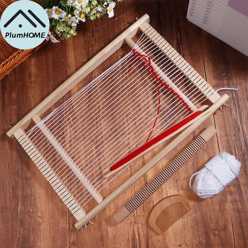 PlumHOME Giáo Dục Gỗ Dệt Loom Kit Trẻ Em Người Mới Bắt Đầu Tấm Thảm Khung Có Thể Điều Chỉnh Huddle T