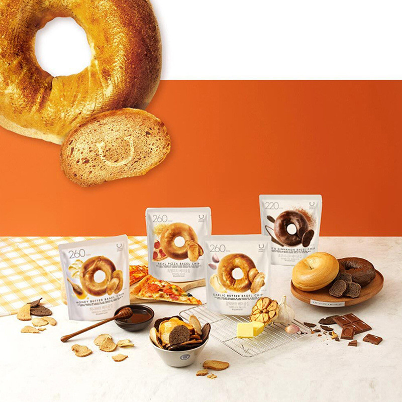 Hàn Quốc oliveyoung Khô Bagel Chips Kiềm Nút Nước Bagel Chips Bánh Quy Đồ Ăn Nhẹ Hộp Quà Tặng