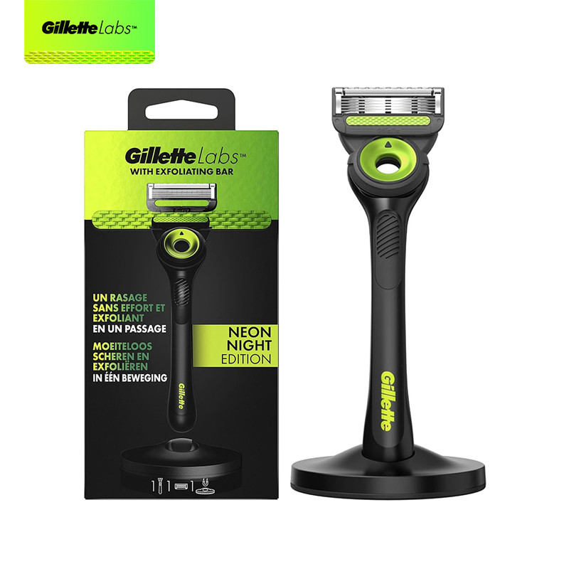 Gillette Labs Razor FlexDisc Thanh tẩy tế bào chết 5 ngăn Giá đỡ từ tính 1 tay cầm + 1 nạp lại