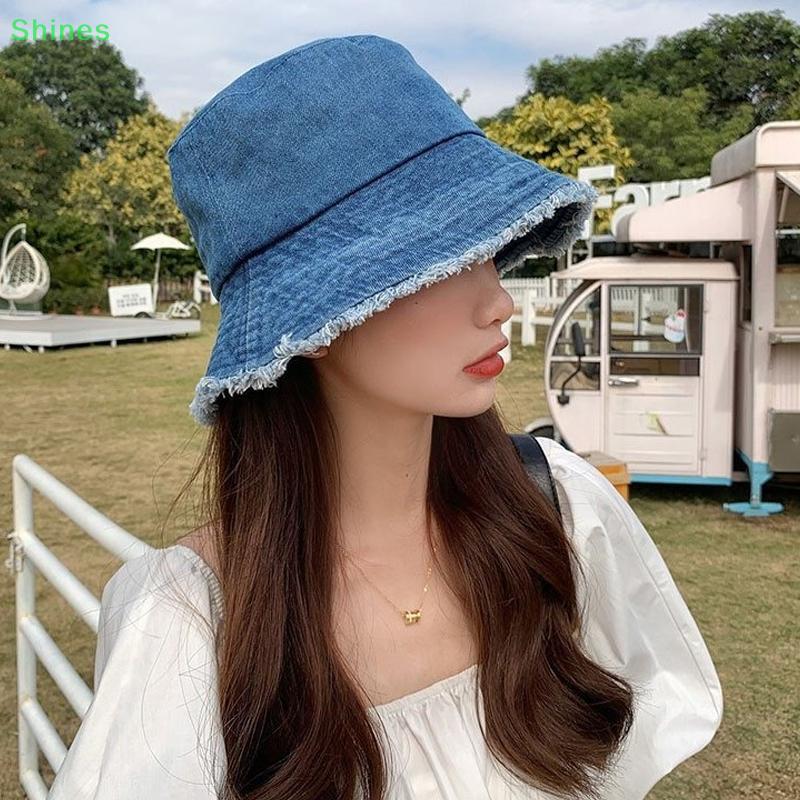 Mũ Pot Hat Denim Nữ - Chống Nắng & Che Mặt Đa Năng