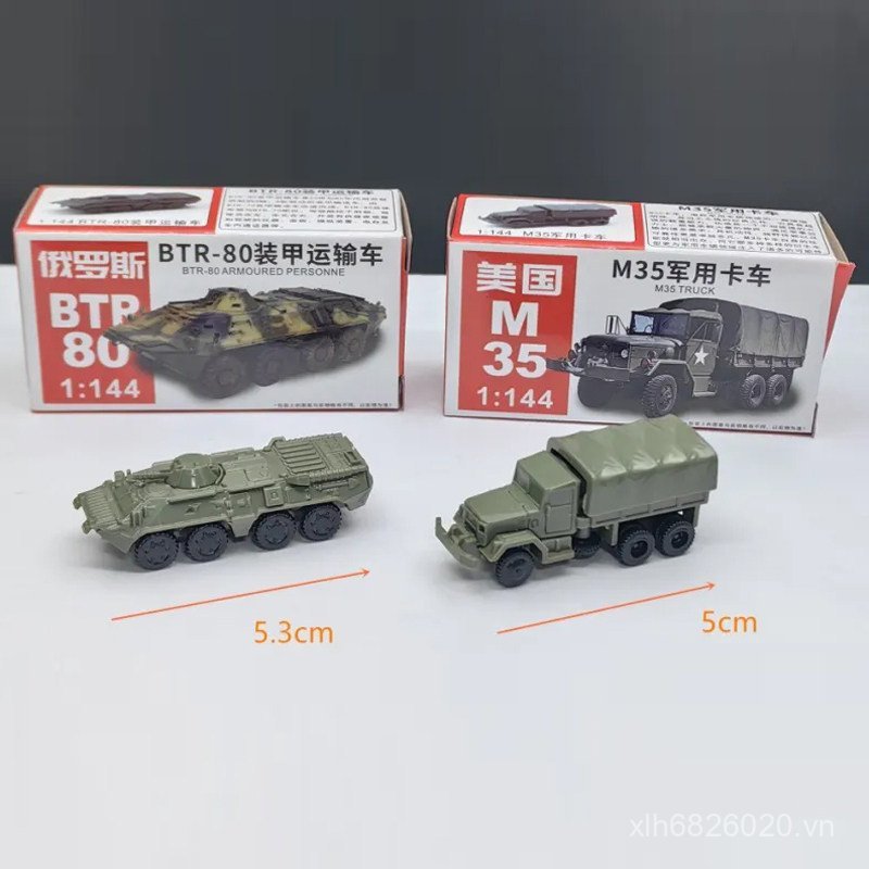 Đồ chơi xe tăng bóng bằng thép nhỏ 4D 1: 144 Mô hình lắp ráp bằng nhựa M35 Thẻ quân sự BTR-80 Xe tải
