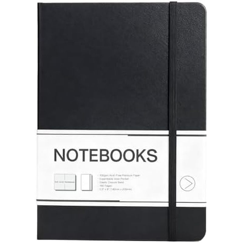 M&G Blank Journal Notebook, 160 Pages, A5 Medium Size 5.6" x 8" for Men Women, 100GSM Thick College 