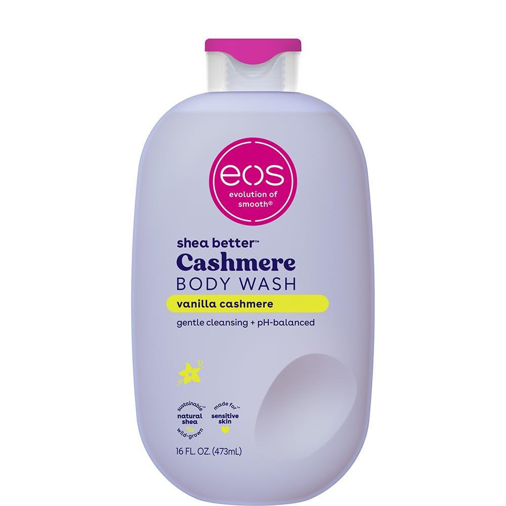 Sữa tắm eos Cashmere – Vanilla Cashmere, Sữa tắm dưỡng ẩm, Sữa công thức gel, Chứa bơ hạt mỡ 、 Glyce