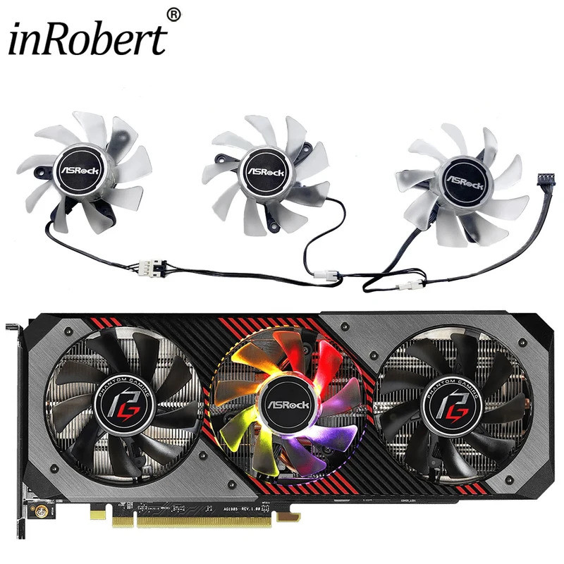PVA080E12R Quạt Làm Mát Thay Thế Cho Asrock Rx 5700XT Phantom Gamin Card Đồ Họa Video Quạt Làm Mát