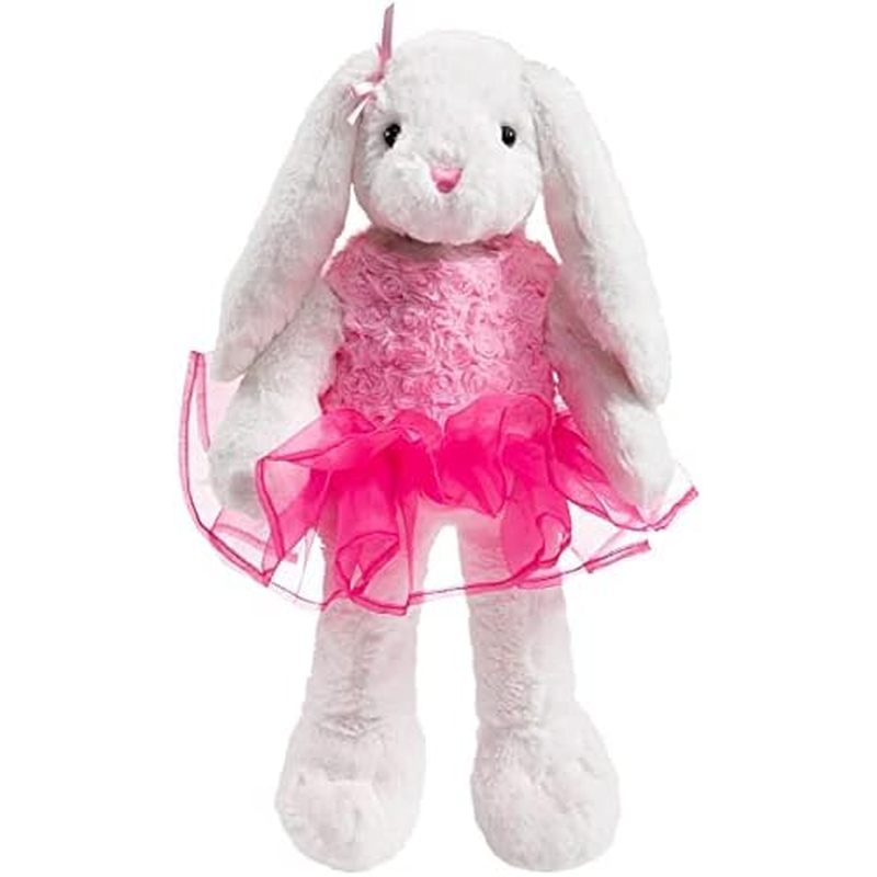 Ballet Bunny Stuffed Animal White Rabbit in Gauzy Dress Cute Easter Bunny Doll for Kids 21 inches Pu