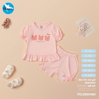 Bộ Avaler cộc tay mềm mát bé gái