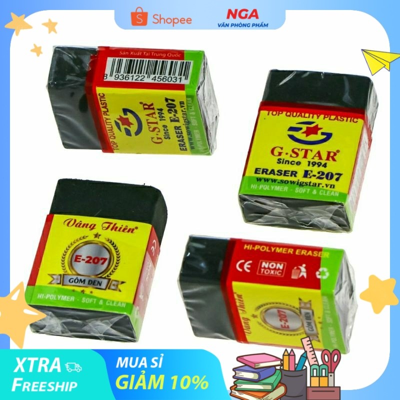 [MUA SỈ GIẢM 10%] [COMBO 5 CỤC] Gôm tẩy bút chì màu đen G-Star E-207