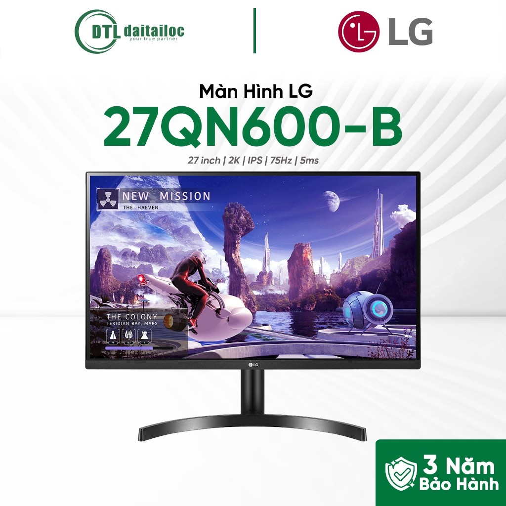 Màn Hình LG 27QN600-B 27 inch 2K IPS 75Hz 5ms | Chính Hãng | Bảo Hành 36 Tháng