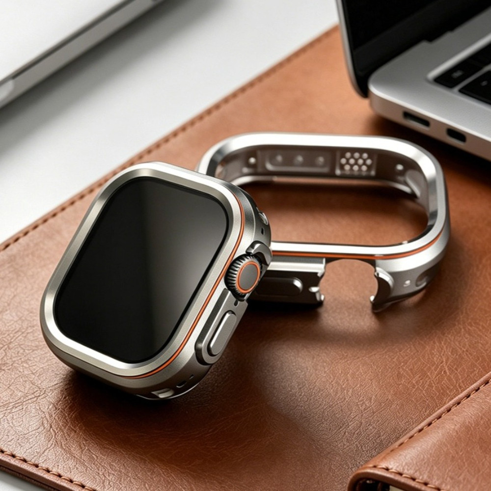 Vỏ Màu Titan Cho IWatch Ultra 3 2 1 49mm Hợp Kim Kẽm Mờ Chống Thấm Nước Bảo Vệ Nhôm Cho IWatch Ultra