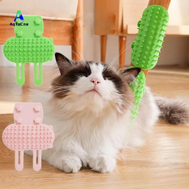 (AqToCna) Pet Cat Hair Removal Massageb Cats Scratching Rubbing Brush Kitten Grooming Self Cleaning 