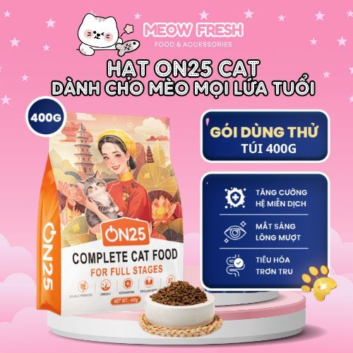 [HỎA TỐC] Hạt ON25 CAT - Giúp Sáng Mắt, Lông Mượt, Phân Khô, Thức Ăn Hạt Khô On25 Cat cho mèo mọi lứ