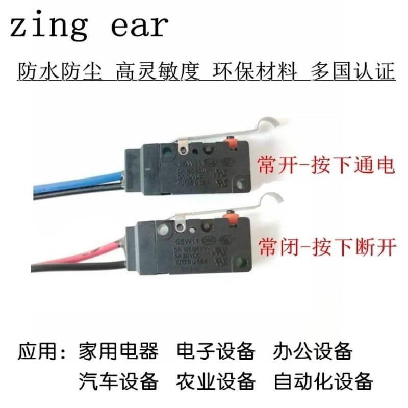 G5W11 Micro Switch 2 Feet với công tắc đột quỵ chống nước 5A 220V Công tắc khóa cửa ô tô điện gia dụ