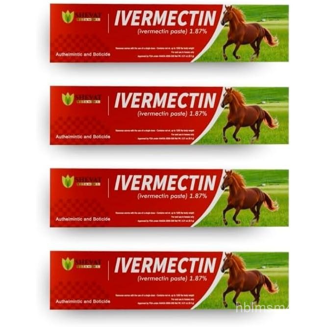 Ivermectin Horse Paste 1.87% – Hương Táo – Ống 6.08g – dành cho Ngựa Lên đến 1250 lb - 4 Gói ZHLR
