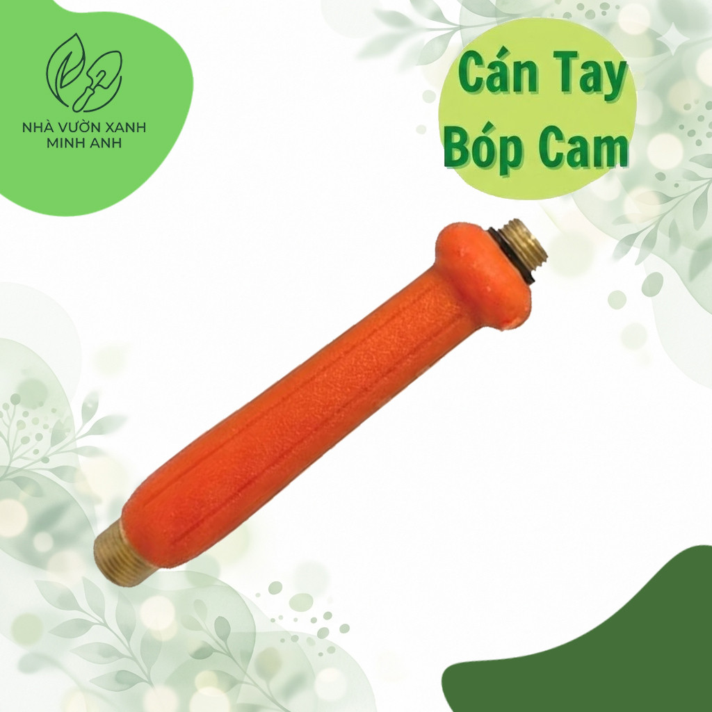 Cần Tay Bóp Bình Xịt Điện Màu Cam - Khóa Tay Cầm 2 Đầu Ren (Trong 14mm - Ngoài 18mm) Đồng Thau Cao C