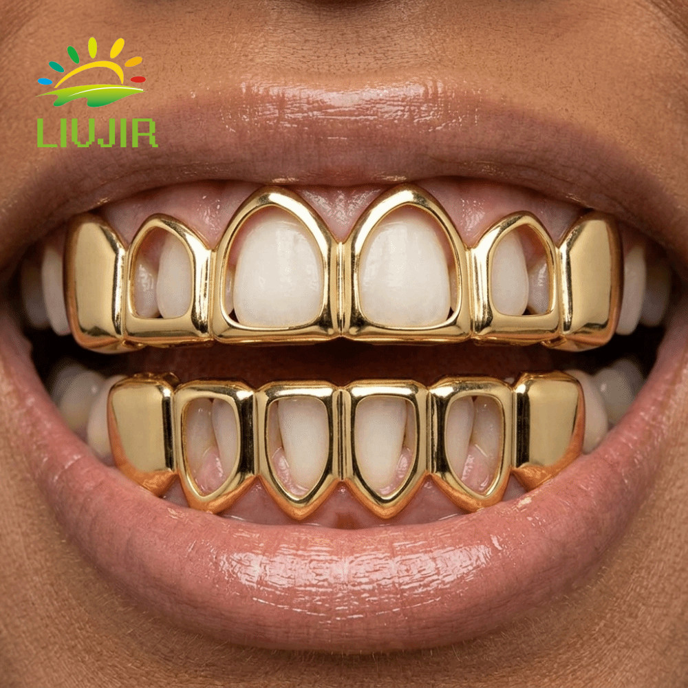 LIUJIR 2 Cái / bộ Charm Răng Grillz, Lưới Nướng Nha Khoa Bóng Đơn Giản, Trang Sức Punk Thời Trang Cổ