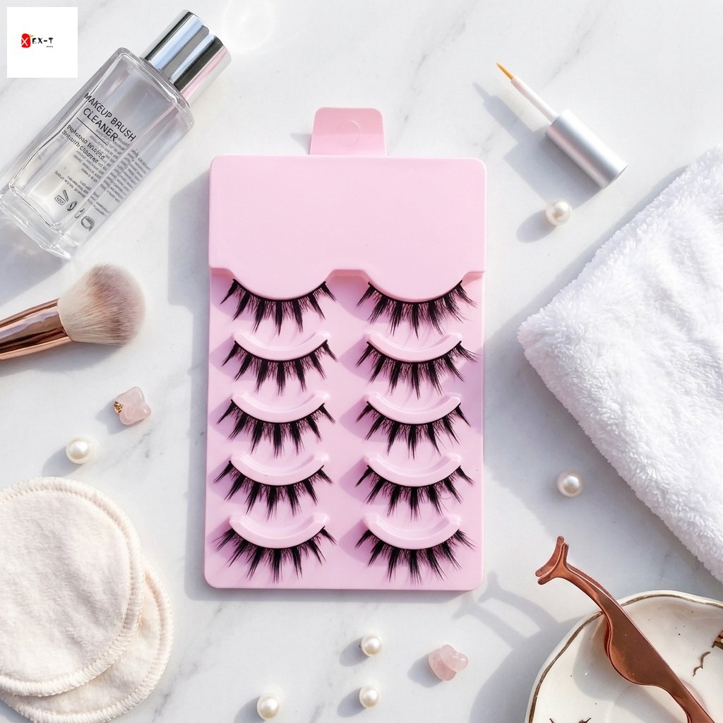 Tập 3D Anime Cosplay Lông Mi Giả Đen C Curl 10-15mm Sợi Mềm