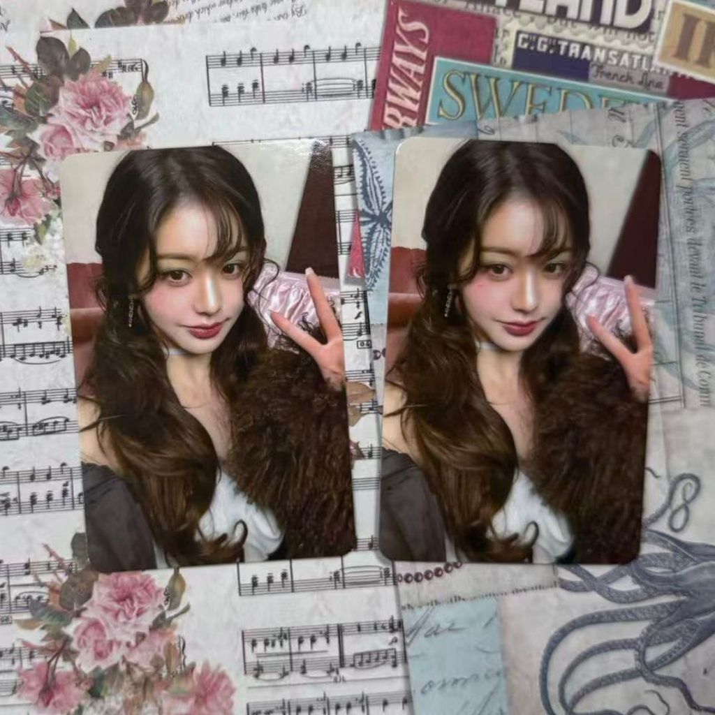 Wonyoung Magazine Card, Sweet Brown Round ELLE Magazine, Sweet Brown Magazine Card