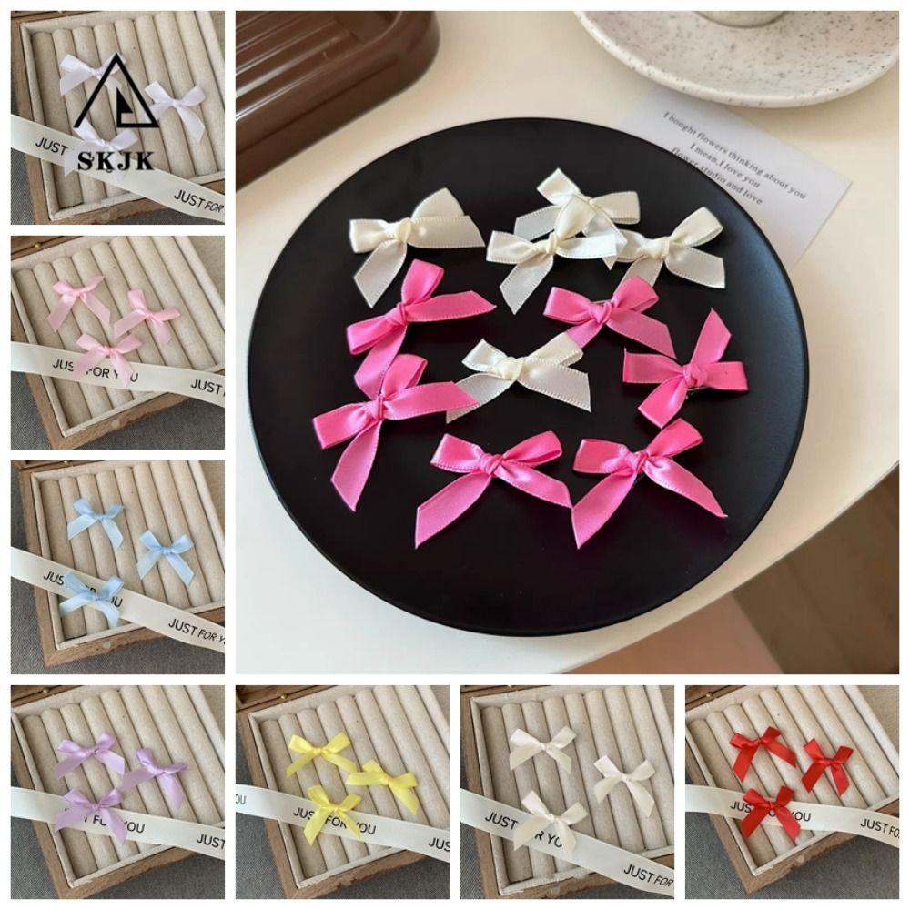 SKJK 10 Chân Tóc Búp Bê Cotton, Kẹp Tóc Giả Búp Bê Mini Nơ, Kẹp Đầu Búp Bê DIY 4cm Nhỏ Mini Kẹp Tóc 