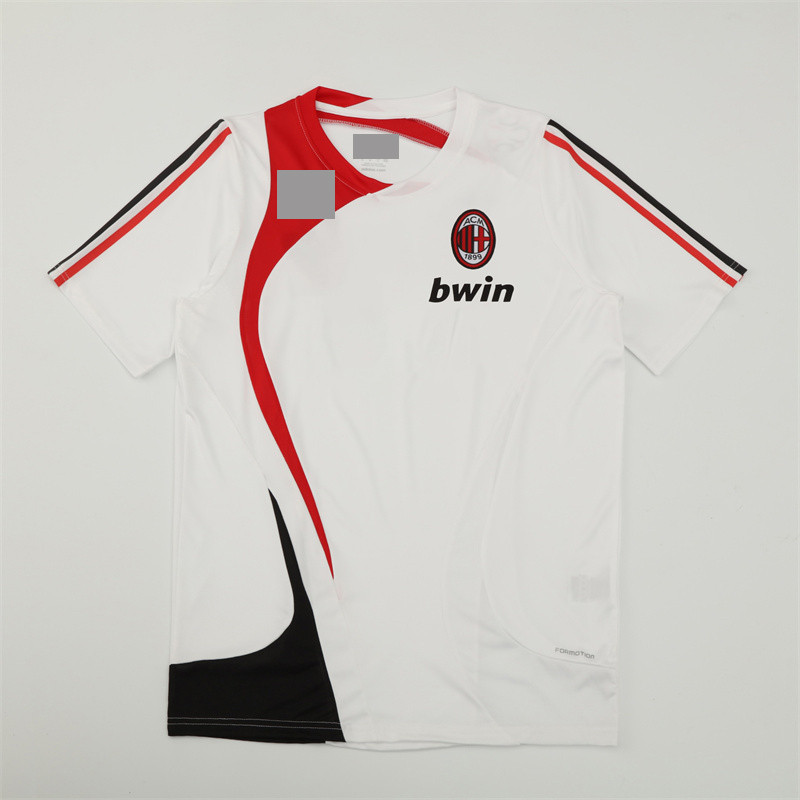Quần Áo Nam Retro Cổ Điển Jersey Trắng Tay Ngắn Mùa 2007 / 2008 AC Milan
