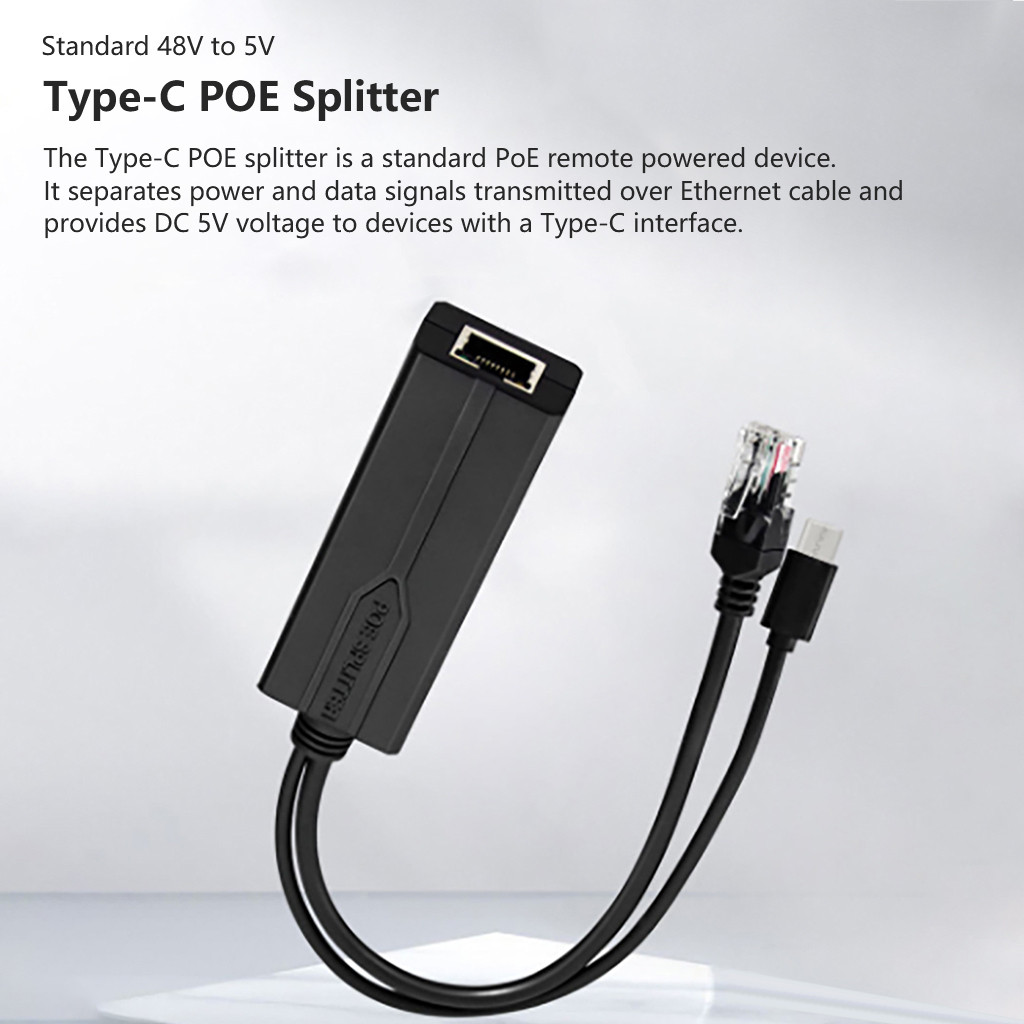 Bộ chia POE loại C JMT DC 5V 3.5A / 2.4A 100Mbps 1000Mbps cho công tắc / kim phun PoE 48V cho Raspbe