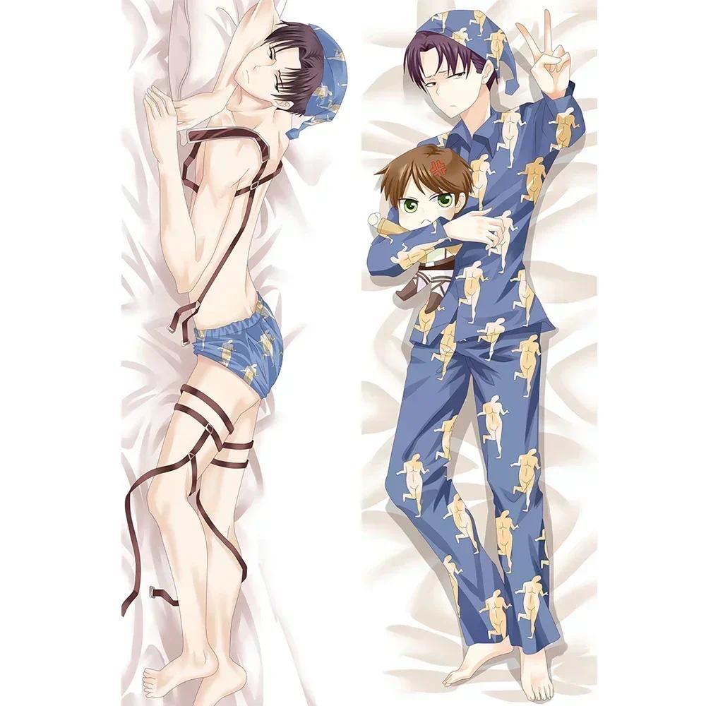 Anime Tấn Công Titan Levi Ôm Thân Dài Gối Shingeki no Kyojin Nam Ném Chăn Ga Gối Quà Tặng