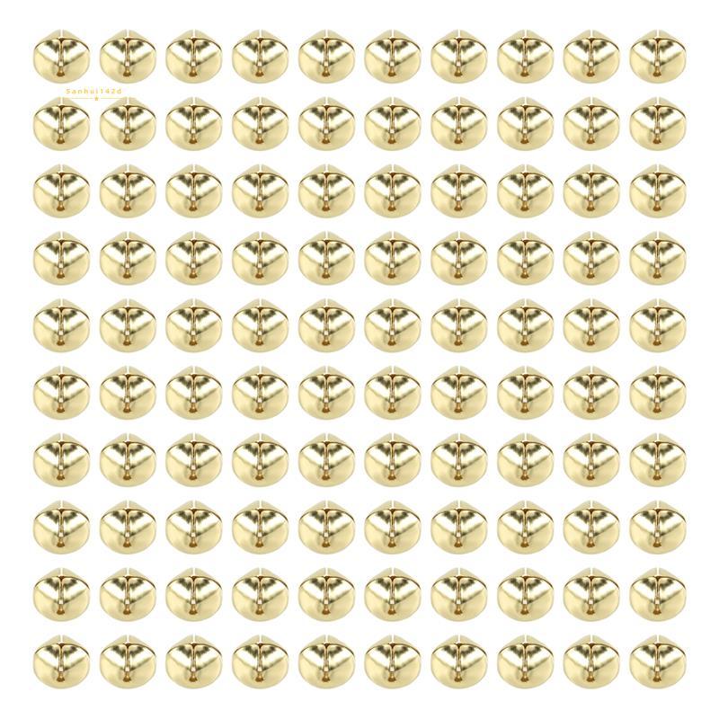 100 Miếng Chuông Jingle, Chuông Jingle Kim Loại 15 Mm Mini Thủ Công Chuông Hạt Cho DIY Vàng