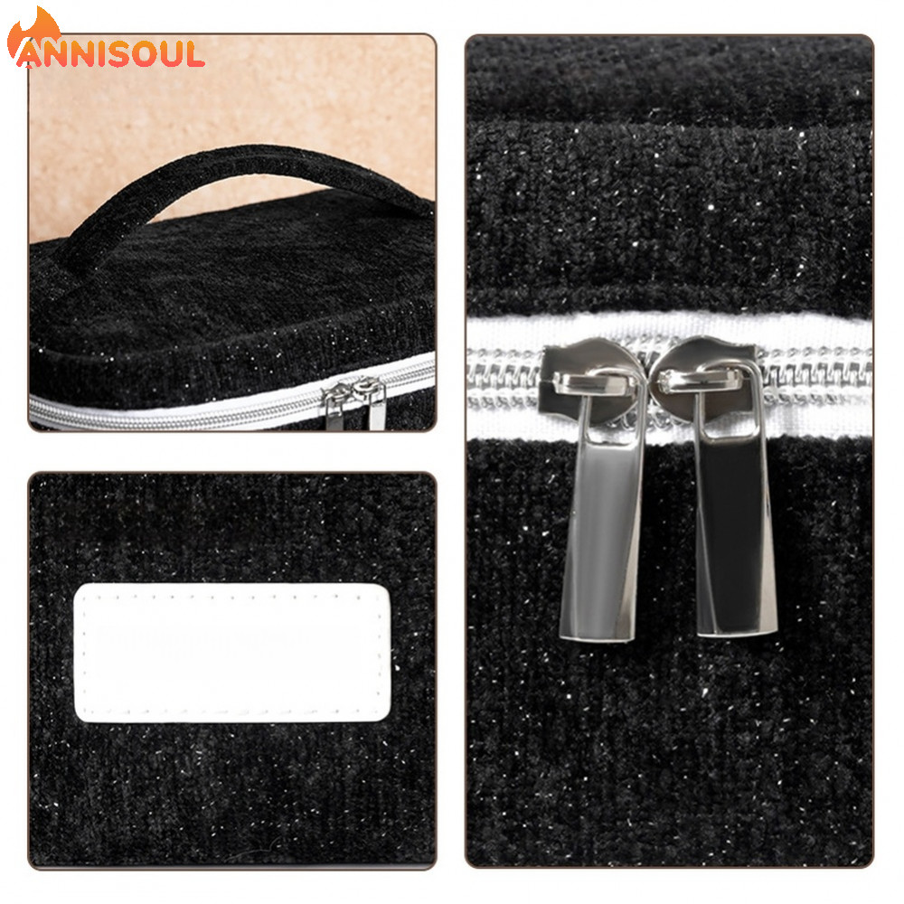 [NISO]Travel Makeup Bag Functional Dividers Smooth Zipper Comfortable Handle