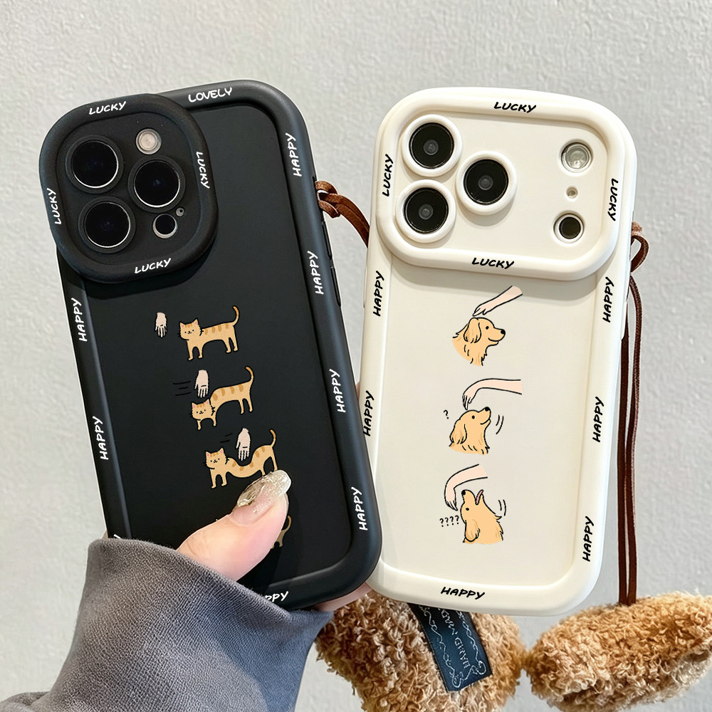 Ốp điện thoại Cat vs Dog Petting cho iPhone 17Air / 16pro Max / 15Plus / 14 / 13 / 12 / X / 7 / 11 V