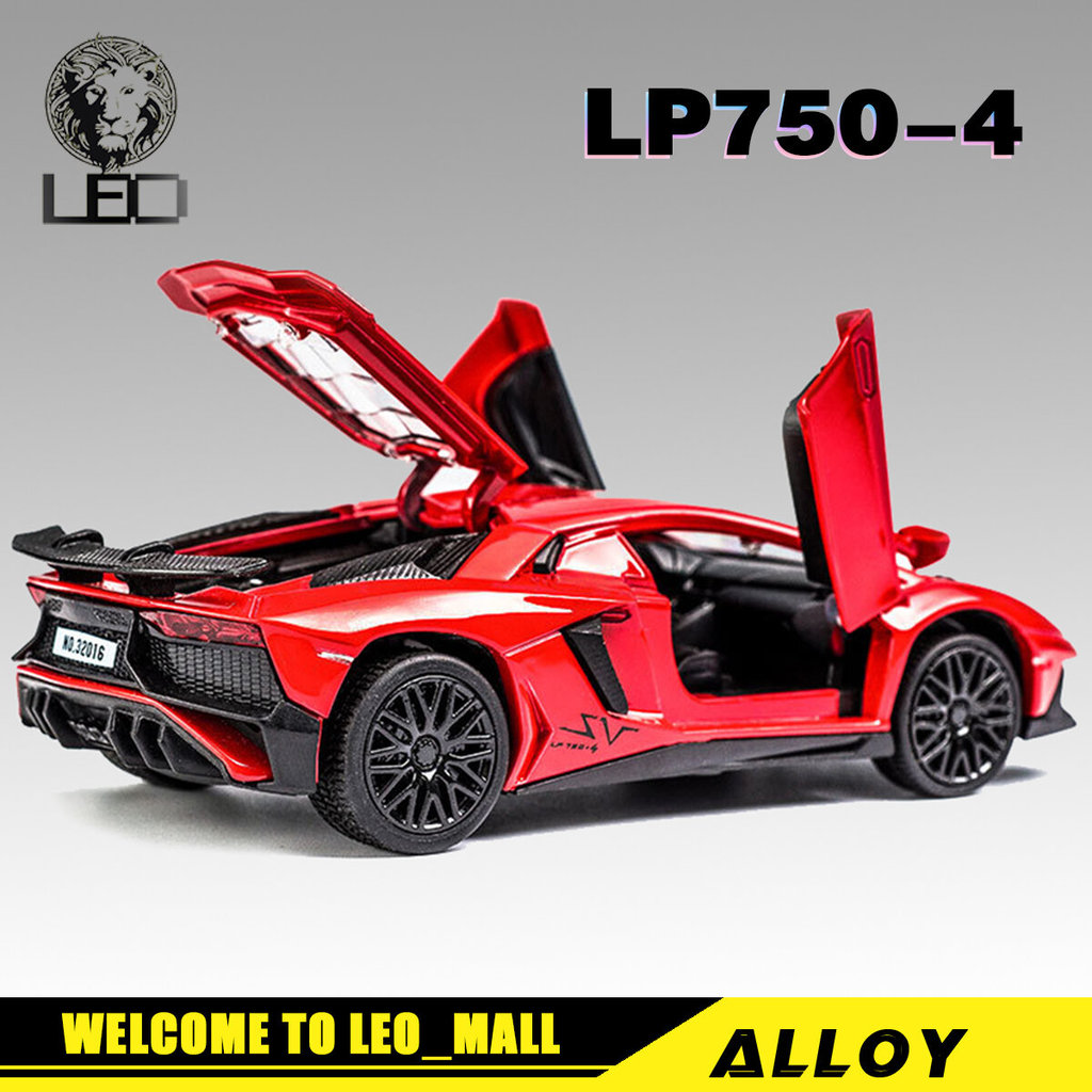 LEO 1: 32 LP750-4 Cửa hiệu ứng âm thanh & ánh sáng có thể mở diecast Đồ chơi mô hình ô tô hợp kim ch