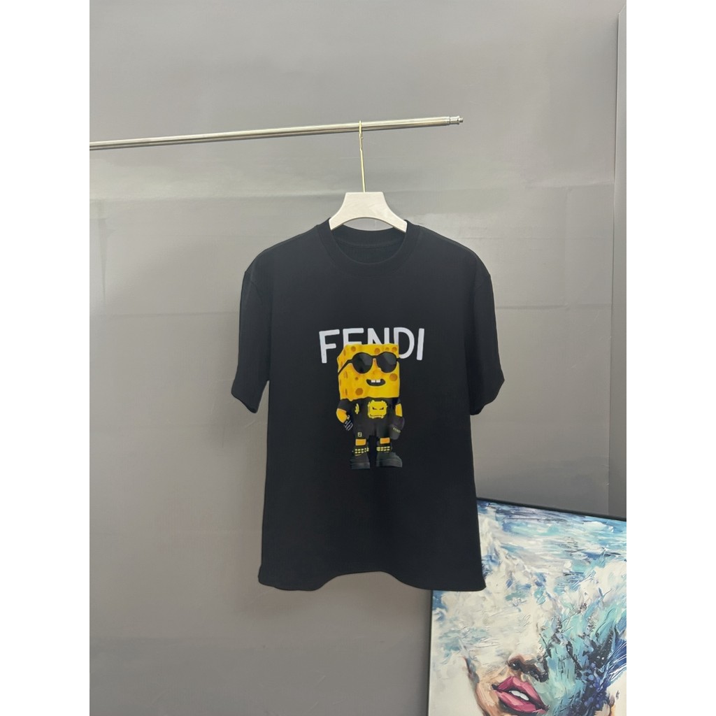 Áo Thun Ngắn Tay Fendi Nam Nữ Cặp Đôi - Thiết Kế Raglan Phong Cách Mới Đầu Xuân, Thoáng Lегg и Тнể T