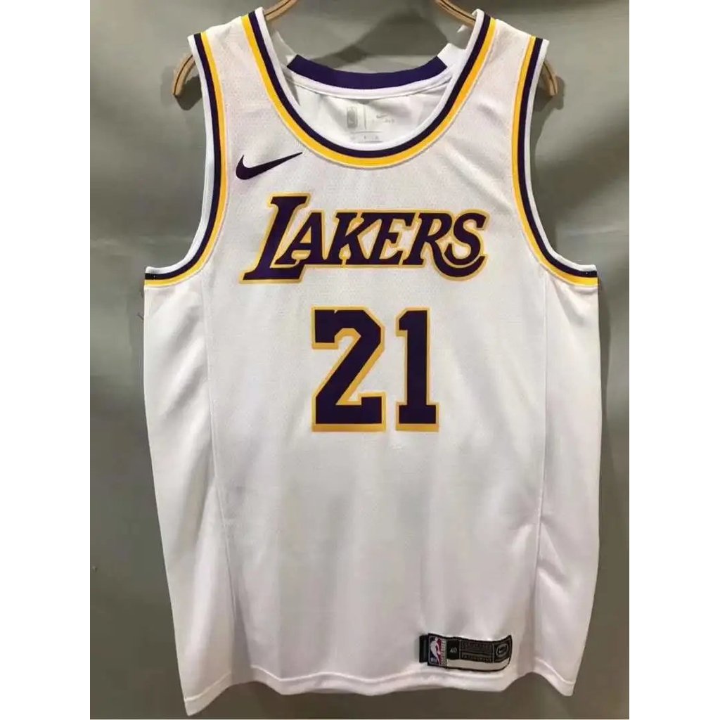 NBA Lakers mùa giải mới 19-20 No. 21 JR Smith Jersey J.R. Phiên bản quạt ép nóng Smith Áo bóng rổ mà