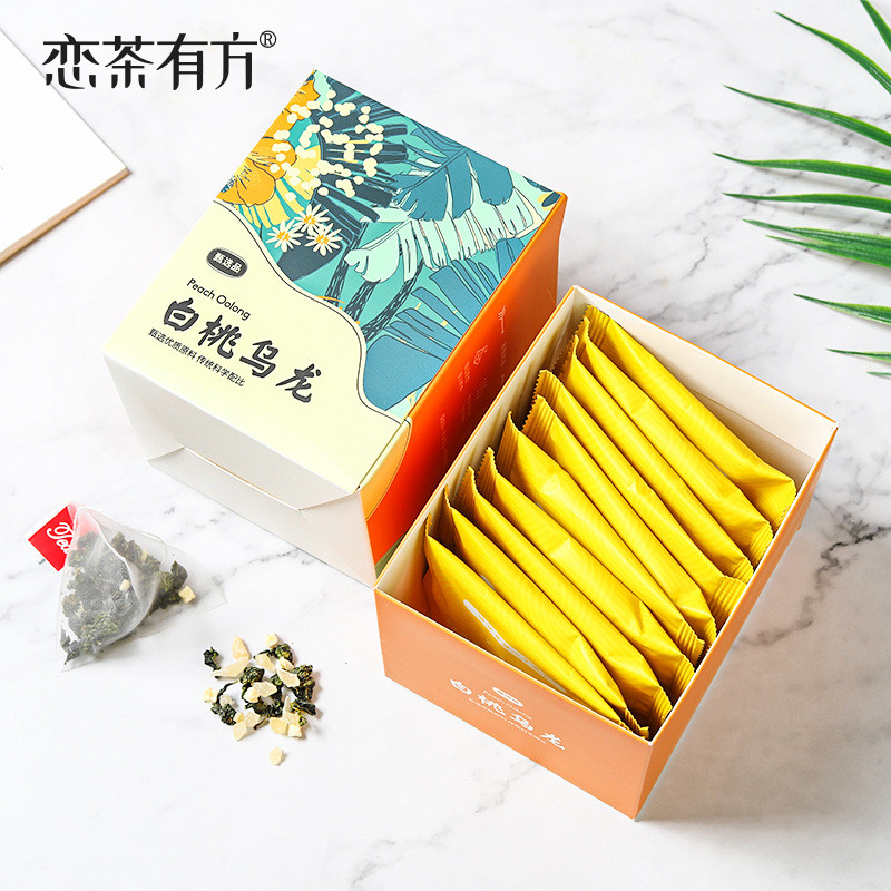 Hộp Đóng Hộp Tam Giác Túi Trà Trắng Đào Ô Long Trà Bánh Ngọt Trà Uống Hoa Trái Cây Trà Túi Làm Trà T