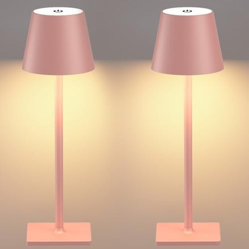 2 Pack Rechargeable Table Lamps,Cordless Lamp with 6000mAh Battery Operated, Portable Indoor/Outdoor
