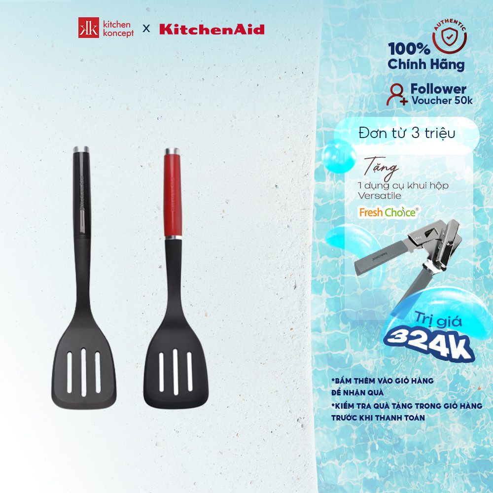 KitchenAid - Xẻng có rãnh màu đỏ/đen