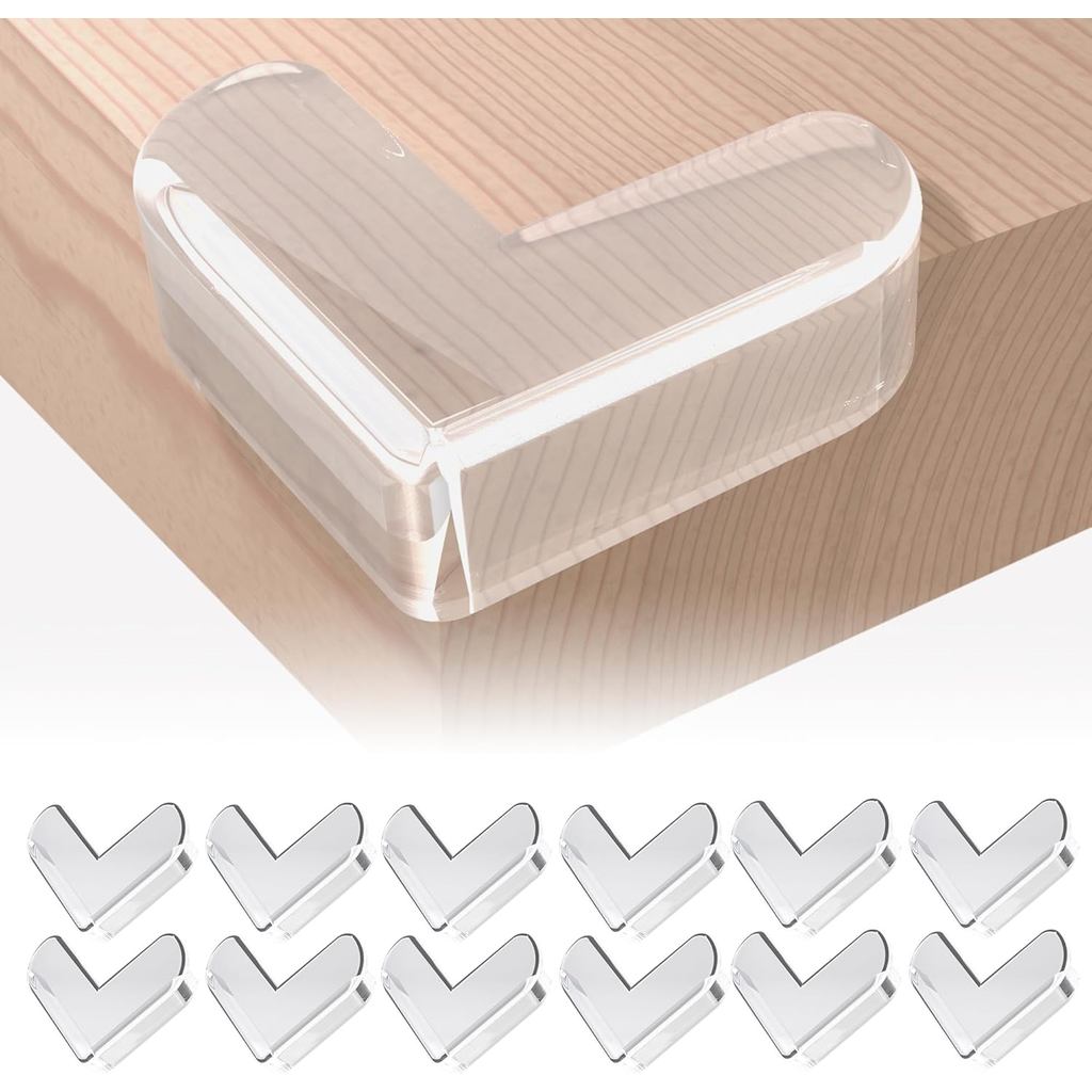 Bảo vệ góc bảo vệ góc được chứng nhận an toàn CPSIA cho bé, 12 gói, Nội thất trong suốt & Vỏ góc cạn