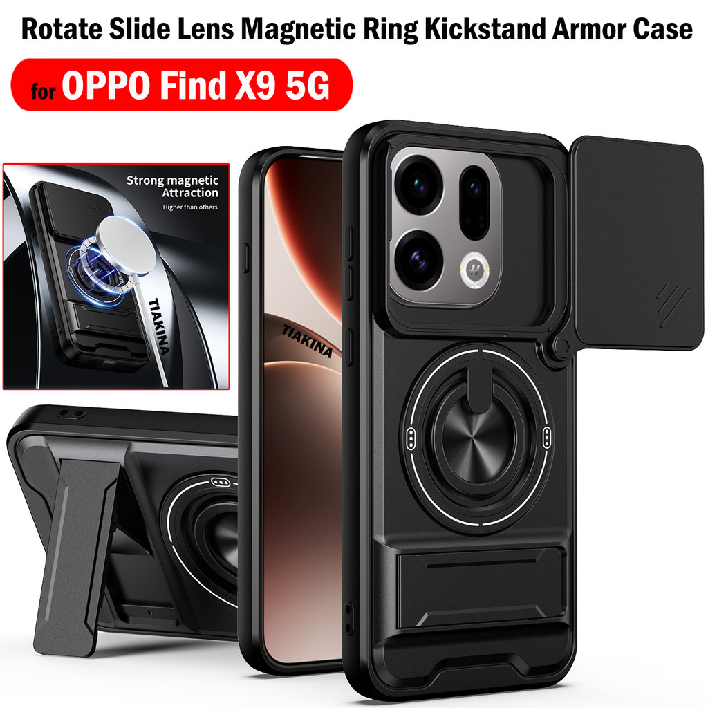 Xoay Ống Kính Trượt Funda Cho OPPO Find X9 5G Ốp Lưng Từ Tính Giá Đỡ Nhẫn Dành Cho OPPO Find X9 Ốp Lưng Chân Đế Có Thể Lạnh Áo Giáp Capa | BigBuy360 - bigbuy360.vn
