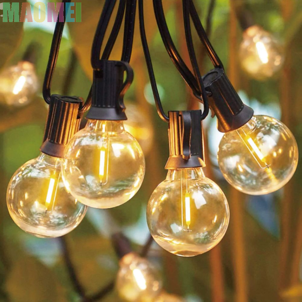 Đèn dây cầu LED MAOMEI G40, phích cắm EU US Đầu ra điện áp rộng Đèn dây ngoài trời, Thiết kế chống v