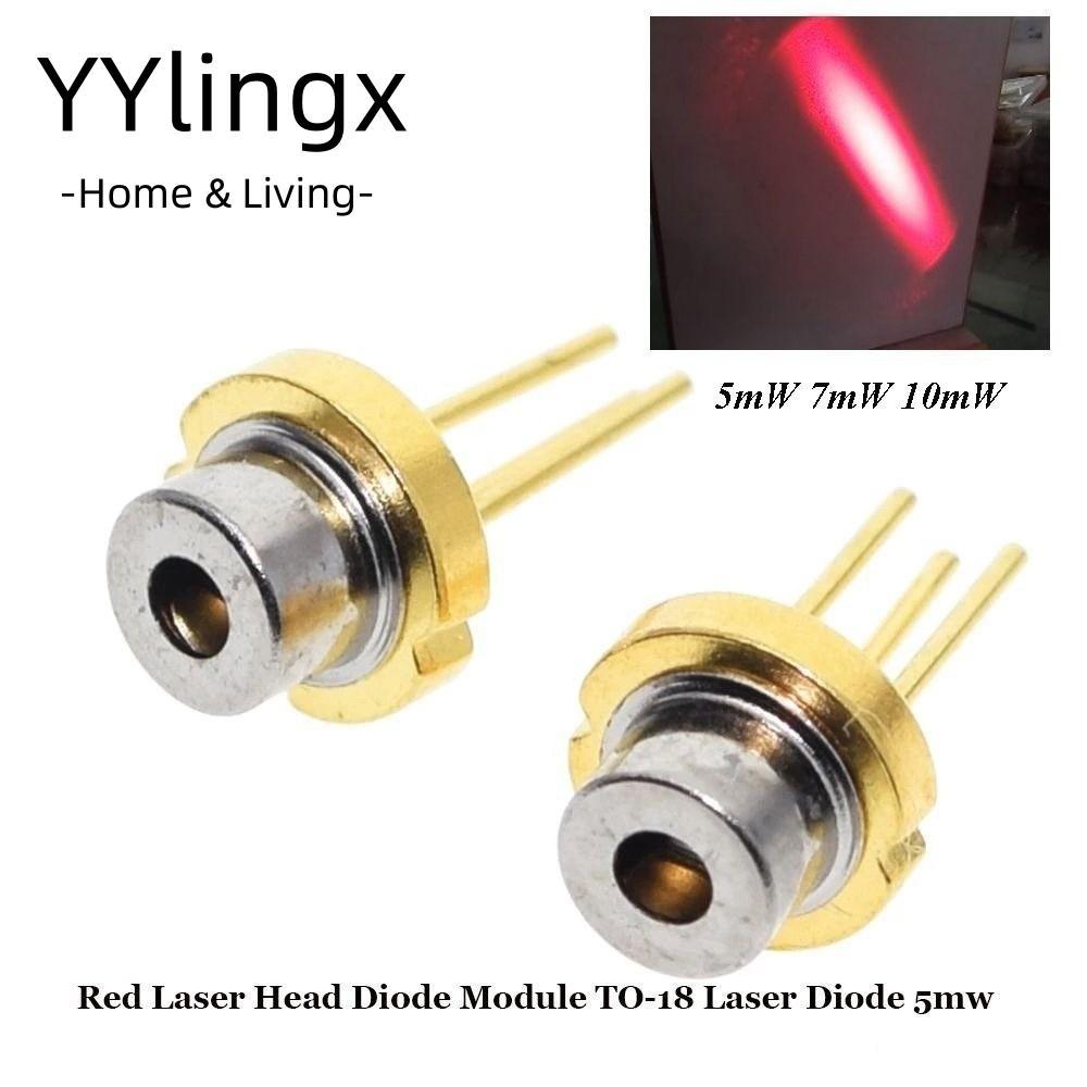 Mô-đun điốt đầu laser đỏ YYLINGX, Chân máy 5mW 7mW 10mW DIY Hồng ngoại đốt công suất cao, Kim loại 3