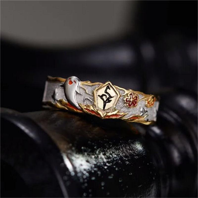 Quạt Derivative Walnut Element Ring Anime Game Hàng Hóa Nhẫn Tinh Tế Hai Chiều Tay Làm 26 / 5 / 9