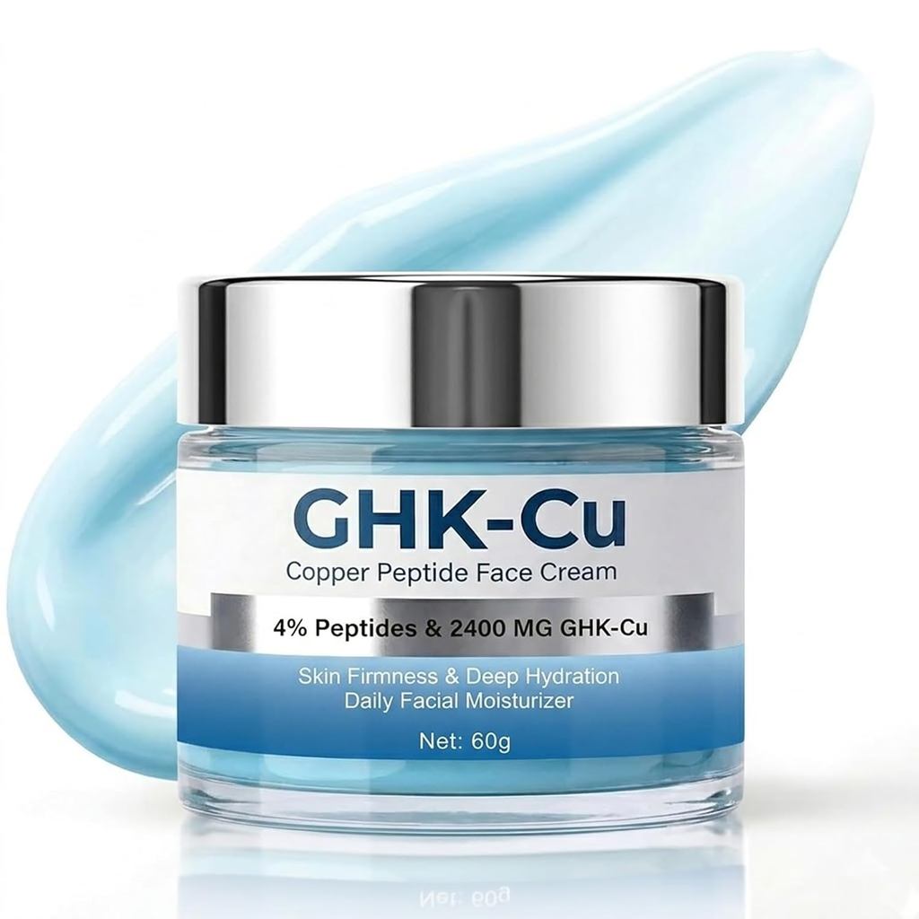 GHK-Cu Copper Peptide Cream, 2400mg Potency GHK Cu Formula, 4% Peptide hoạt tính sinh học cho mặt & 