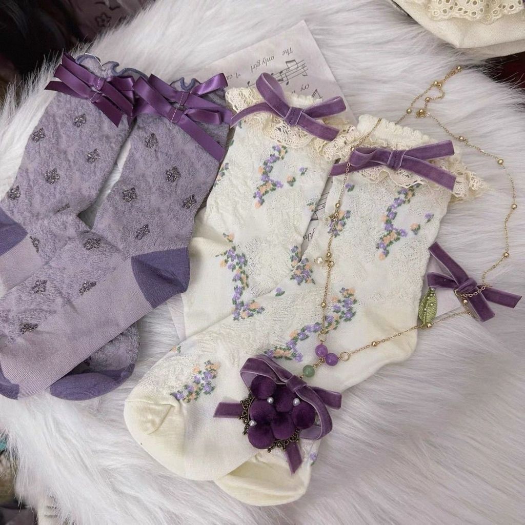 Tất vườn nho lolita Tất nữ phong cách lolita Tất phù hợp cho bé gái
