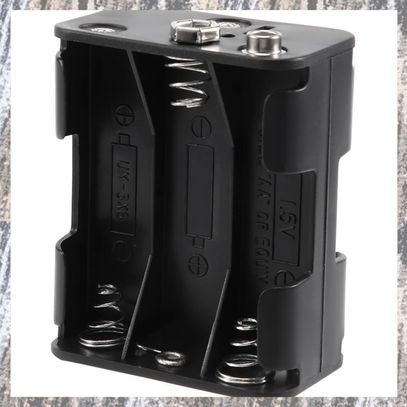 [Z F L U] Hộp đựng pin AA hai mặt 6 x 1.5 V Màu đen