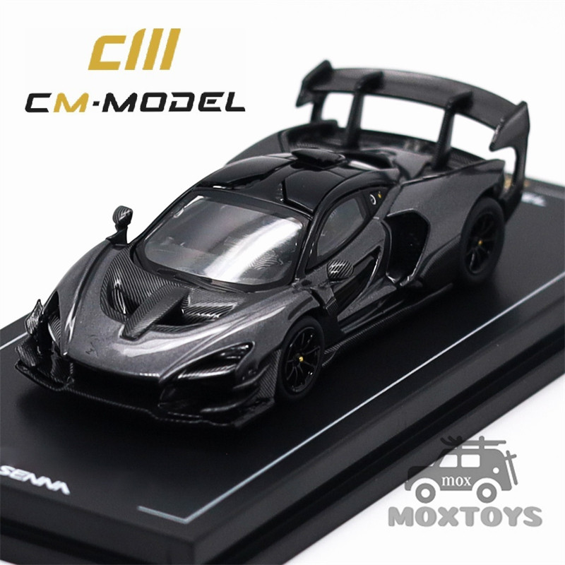 CM Model 1: 64 Xe mô hình đúc màu xám kim loại đậm Senna