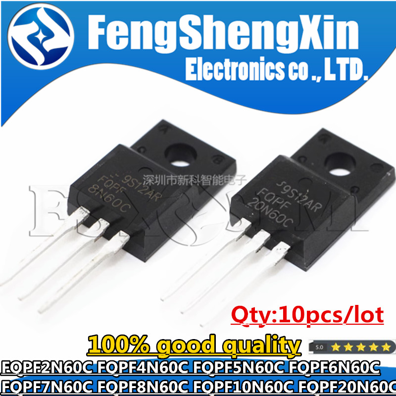 10 Cái / lốc FQPF2N60C FQPF4N60C FQPF5N60C 2N60C FQPF7N60C FQPF8N60C FQPF10N60C FQPF20N60C Transisto