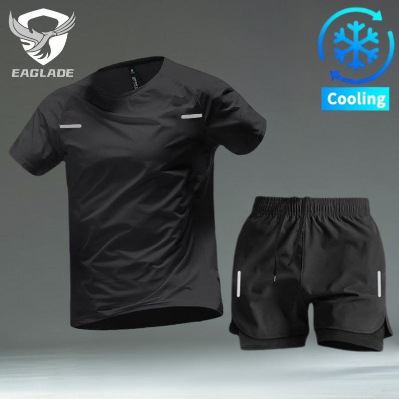 EAGLADE Quần/Ao Chạy Bộ Cho Nam - Thoáng Khí, Co Dãn, Màu Đen K11