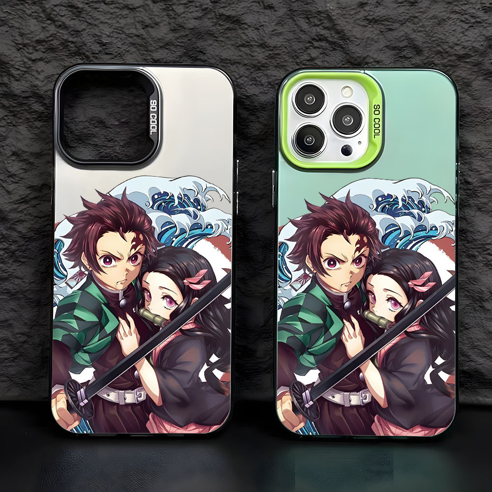 Vỏ Demon Slayer Tanjiro Nezuko Kamado cho Apple iPhone 17 Air 16 16e 15 14 13 12 Mini 11 Pro Max X X